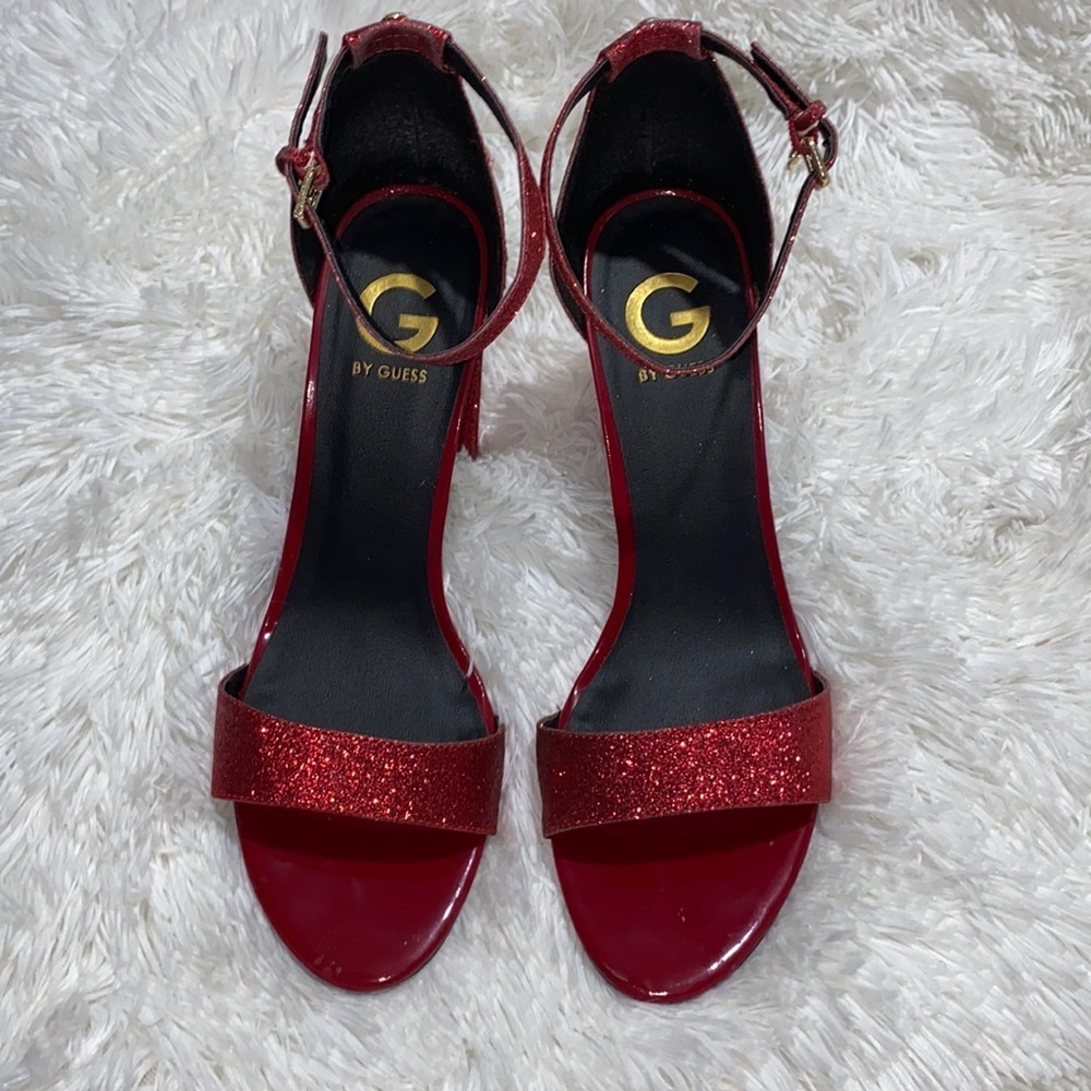 G by Guess Shantel Ankle Strap Block Heel Sandals